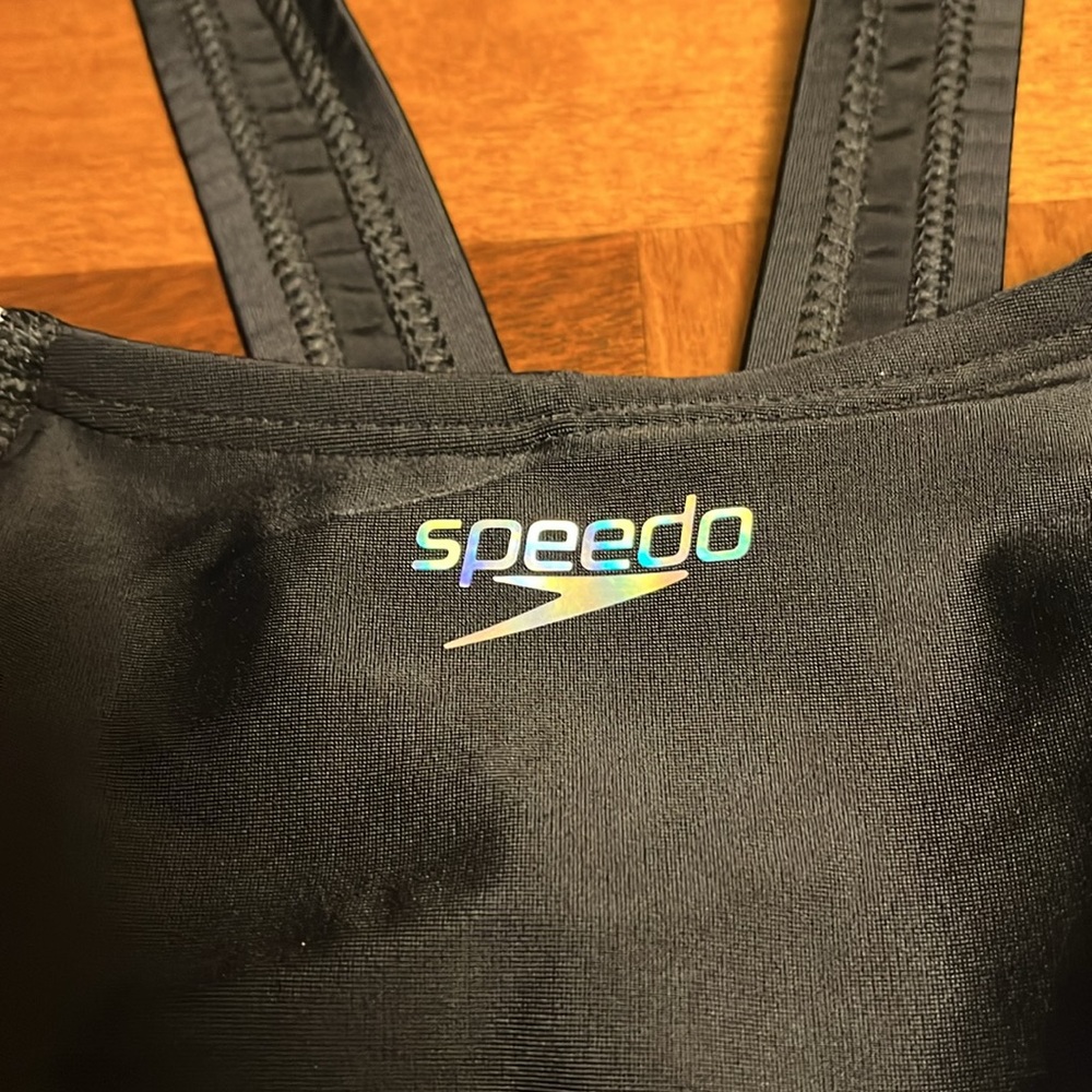 Speedo Black and White One Piece Swimsuit Athletic Performance, size 10 woman - Picture 2 of 10